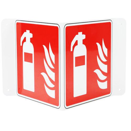 Panneau Extincteur incendie double face aluminium - Manutan Expert