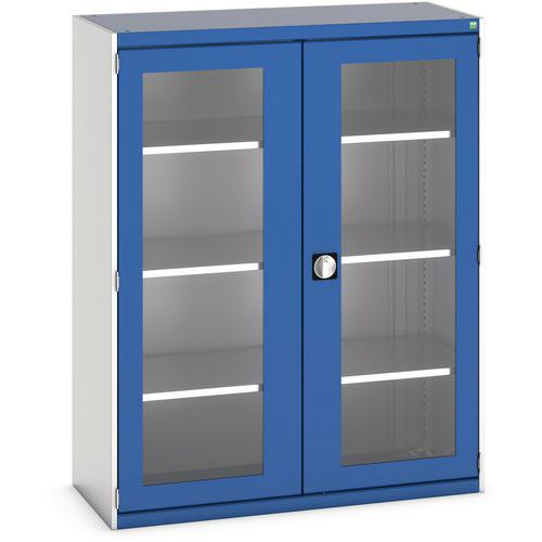 Armoire à portes transparentes Cubio 1300x525x1600mm - Bott