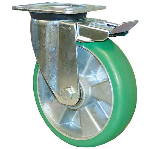 Roulette manutention à platine double blocage - 700 kg