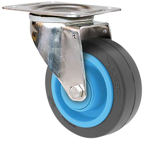 Roulette inox roue caoutchouc Résilex® - 150 kg