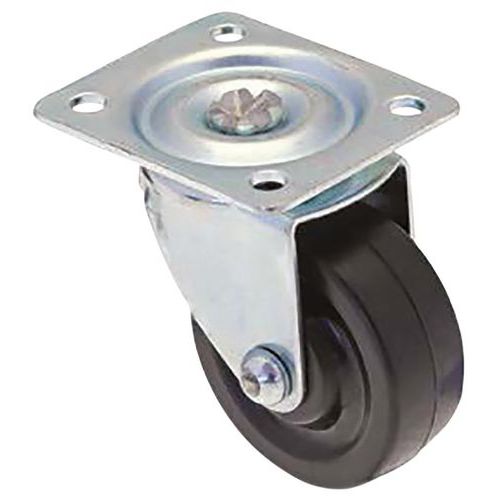 Roulette en tôle d'acier avec roue en PVC - 20 kg