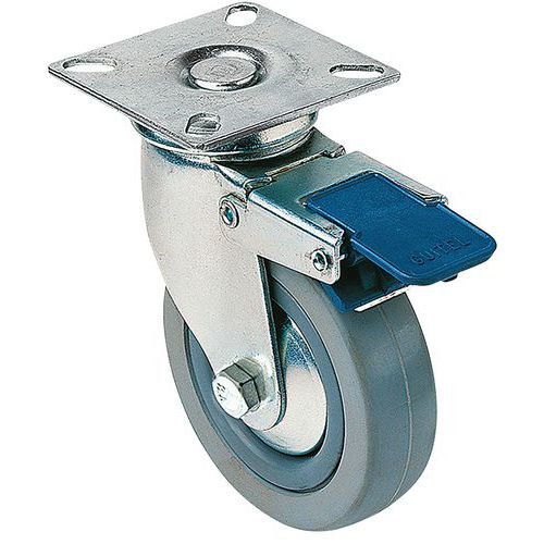 Roulette pivotante a simple blocage - 40 kg - Guitel Roulette pivotante a simple blocage - 40 kg - Guitel