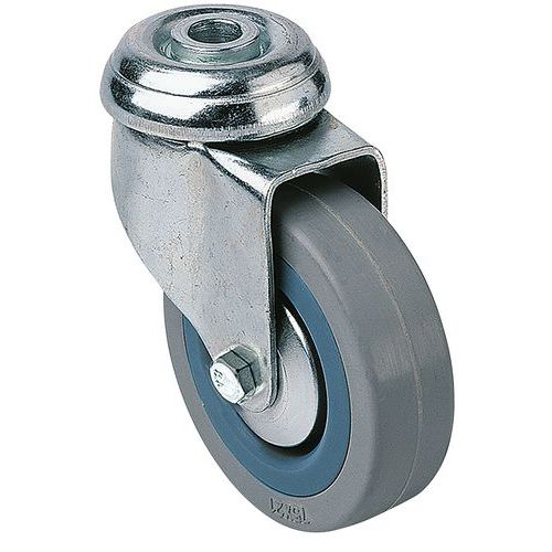 Roulette à trou central pivotante - 40 kg