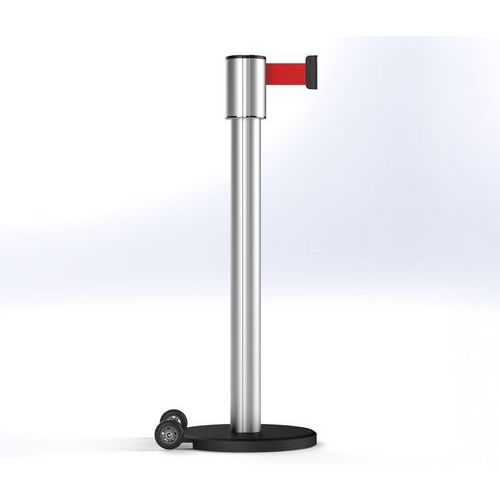 Poteau Storetrac anodisé sangle 10 m - avec roulette - Beltrac