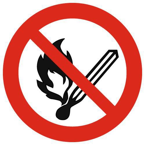 Panneau interdiction - Flamme nue interdite - PVC - Manutan Expert