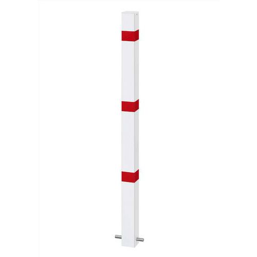 Poteau acier laqué 70x70 mm Blanc rouge - Croso