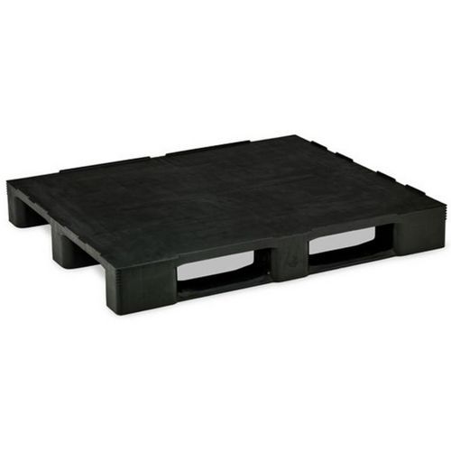 Lot de 5 palettes noires recyclées avec plancher plein - MDM