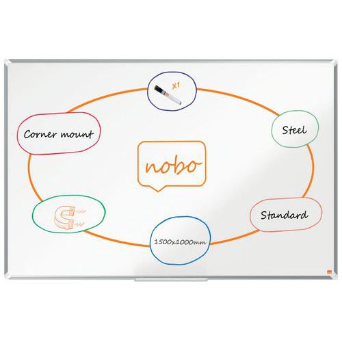 Tableau acier laqué Nano Clean - Premium Plus - Nobo