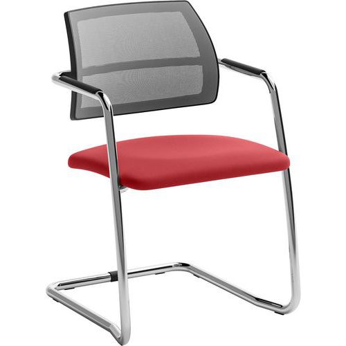 Chaise luge tissu avec dossier résille pour visiteur - Quadrifoglio
