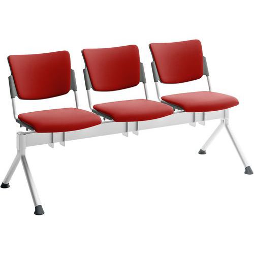 Poutre campus tapissée tissu pour visiteur - 3 places - Quadrifoglio