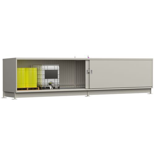 Conteneur extérieur portes coulissantes - Longueur 8m - 1 niveau