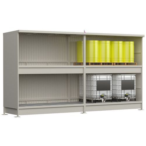Conteneur extérieur sans portes - Longueur 6m - 2 niveaux