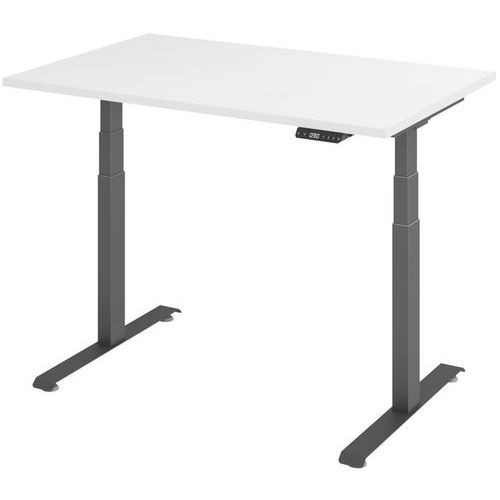 Bureau électrique 120 x 80 cm piétement graphite - Manutan Expert