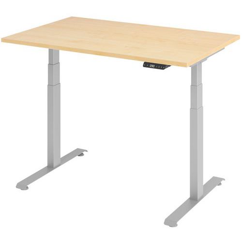 Bureau électrique 120 x 80 cm piétement Gris - Manutan Expert