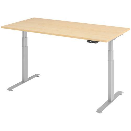 Bureau électrique 160 x 80 cm piétement  Gris - Manutan Expert
