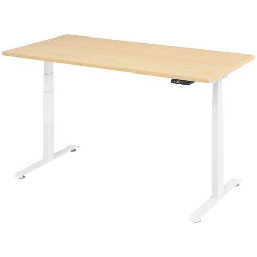 Bureau électrique 160 x 80 cm piétement Blanc - Manutan Expert