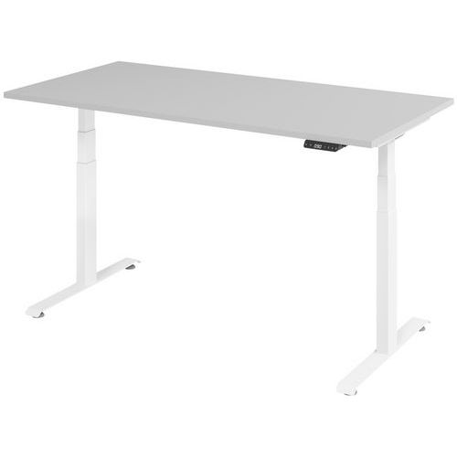 Bureau électrique 160 x 80 cm piétement Blanc - Manutan Expert