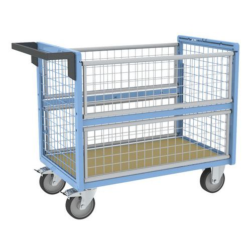 Chariot conteneur grillagé sans toit 500 kg - FIMM