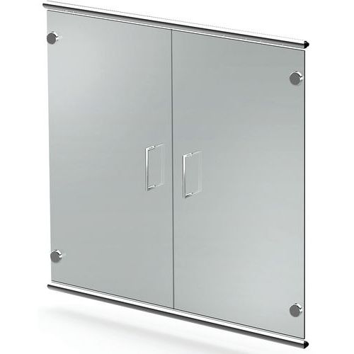 Porte - Artline, en verre de protection pour armoires à 2 étagères