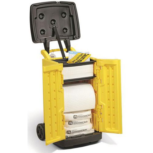 Chariot d'absorbants hydrocarbures 75,5 L - Pig