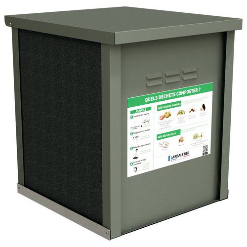 Composteur Chardonnay 250 L compact avec grille Ipra/ alu - Urbemob