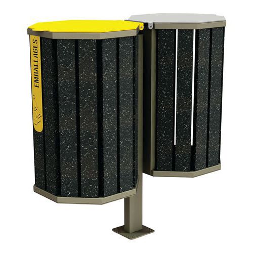 Poubelle Chardonnay 100L double flux Ipra/alu - Urbemob