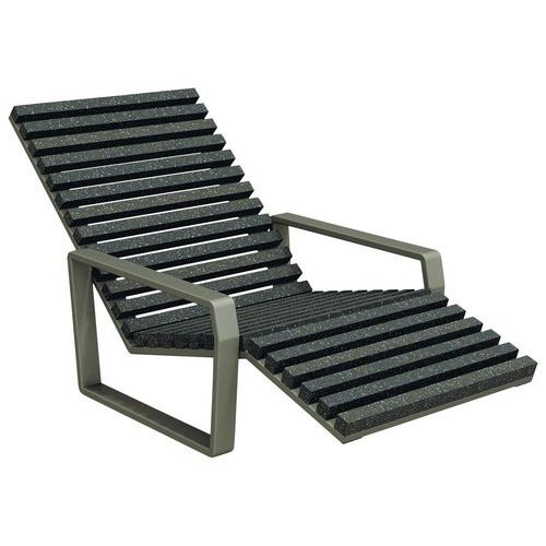 Chaise longue Arbane avec accoudoirs Ipra/alu - Urbemob