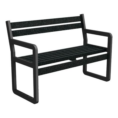 Banc Chardonnay 120 cm assise courte Ipra/alu - Urbemob