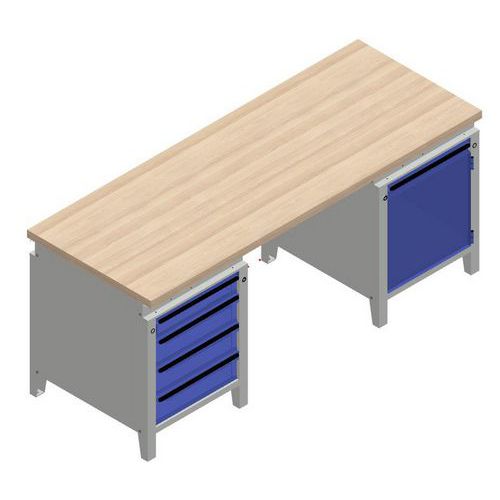 Etabli avec caisson et tiroirs - Multiplis - Manutan Expert Etabli avec caisson et tiroirs - Multiplis - Manutan Expert