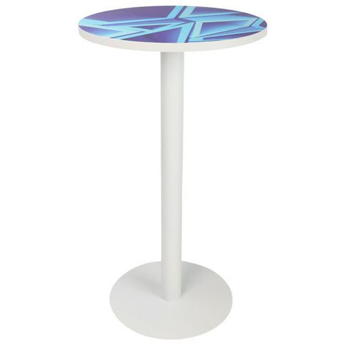 Table de réunion haute  Ø 60 cm plateau coloris Décor- Manutan Expert