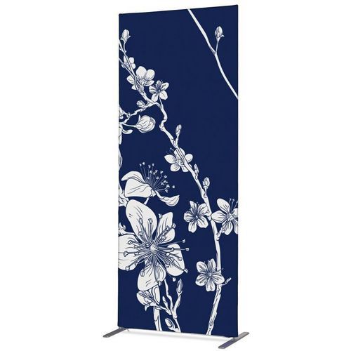 Cloison Deco En Tissu Fleurs De Cerisier Japonais Abstraites Bleues - Showdown Displays
