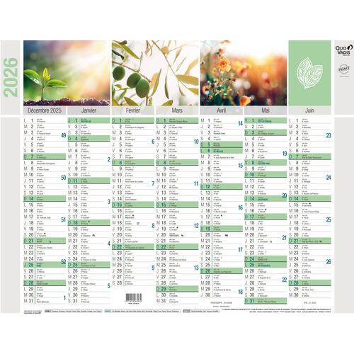 Calendrier mural banque Equology - 2026 - 14 mois - Quo Vadis