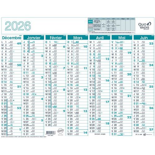 Calendrier banque Classic - 43x33,5 cm - Année 2026 - Quo Vadis
