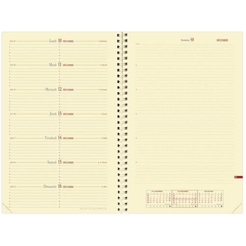 Recharge agenda semainier Note S Prestige - 12 mois - 2026 - Quo Vadis