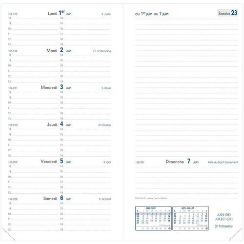 Recharge agenda semainier Italnote B - 12 mois - 2026 - Quo Vadis