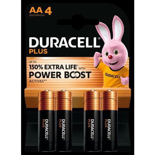 Pile alcaline AA Plus Powerboost - 4 unités - Duracell Pile alcaline AA Plus Powerboost - 4 unités - Duracell