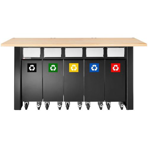 Conteneurs à déchets avec trappe - Set de 5 - Facom