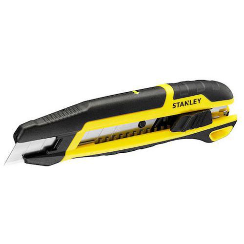 Cutter Quick Snap bi-matière avec bouton poussoir - Stanley