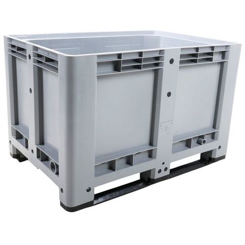 Caisse-palette gerbable parois pleines - Sur semelles - Manutan Expert Caisse-palette gerbable parois pleines - Sur semelles - Manutan Expert