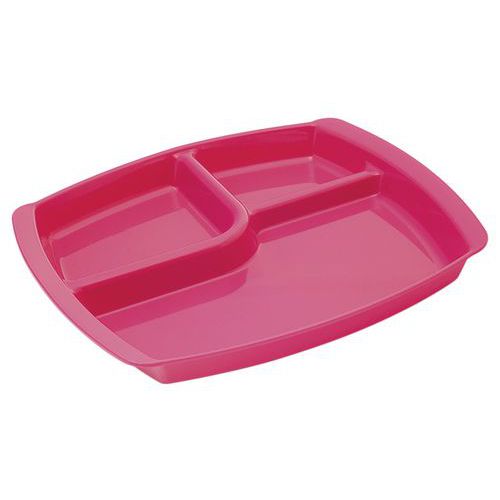 Lot de 12 plateaux 3 compartiments polypropylène opaque