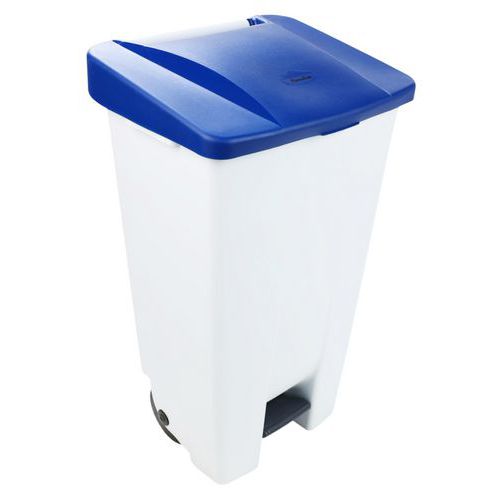 Poubelle mobile à pédale - tri sélectif 120 L - Manutan Expert
