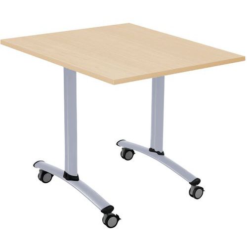 Table carrée plateau mélaminé pivotant Axe - Manutan Expert