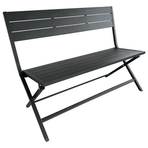 Banc Lucca 120 cm pliant alu - graphite - Pro Loisirs