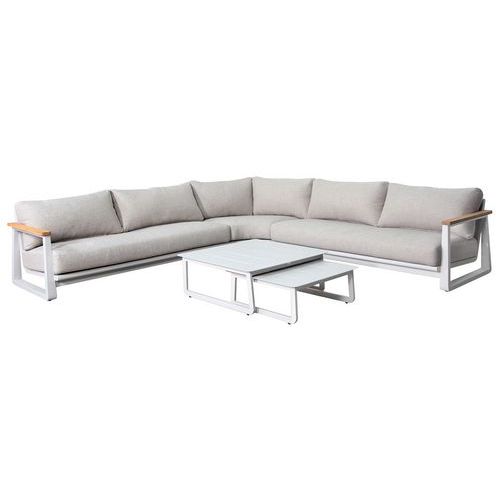 Ensemble détente Leather II teck/alu coussin - Pro Loisirs