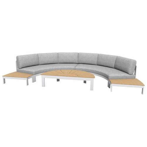 Ensemble détente Rhonda teck/alu - Pro Loisirs