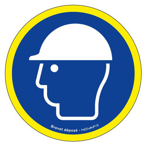 Panneau haute visibilité - Port du casque obligatoire -30 cm- Novap