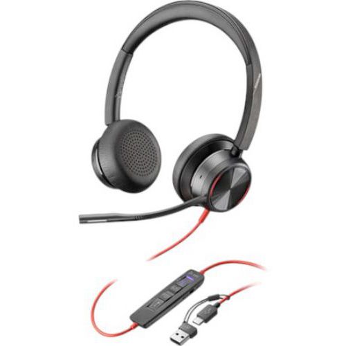 Casque duo professionnel Blackwire 8225 avec dongle - Poly