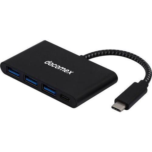 Hub USB 3 ports Type A et 1 type C - 60W - Dacomex Hub USB 3 ports Type A et 1 type C - 60W - Dacomex