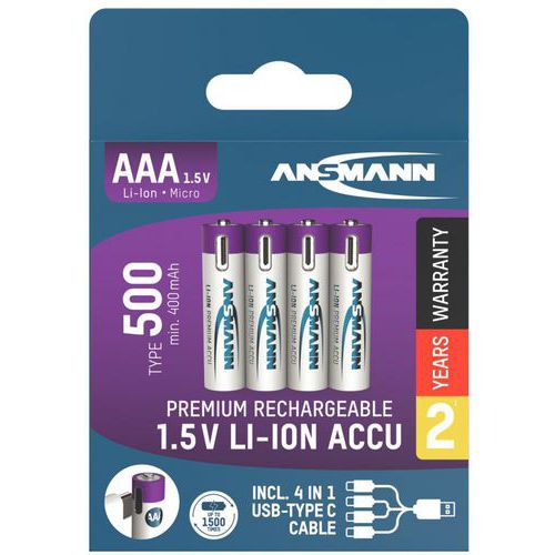Pile Accu lithium rechargeable - Ansmann