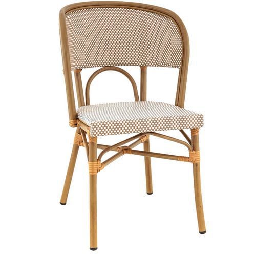 Chaise Extérieure Empilable - En Aluminium Bamboo - Textilène - Seine
